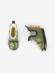 JoJo Maman Bébé Khaki Cosy Lined Dino Ankle Wellies - Image 9 of 9