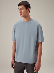 Blue Relaxed Fit Heavyweight Cotton T-Shirt - Image 1 of 7