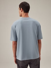 Blue Relaxed Fit Heavyweight Cotton T-Shirt - Image 3 of 7