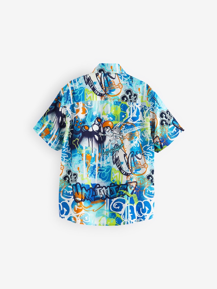 Multi Palms Short Sleeve Printed Shirt (3-16yrs) - Image 2 of 6