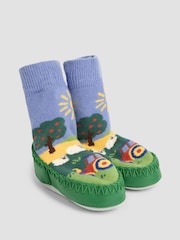 Calcetines tipo pantuflas con escena de granja de Jojo Maman Bébé - Imagen 1 de 4