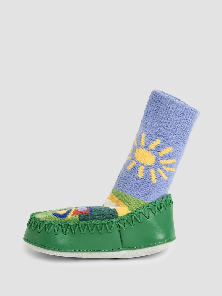 Calcetines tipo pantuflas con escena de granja de Jojo Maman Bébé - Imagen 4 de 4