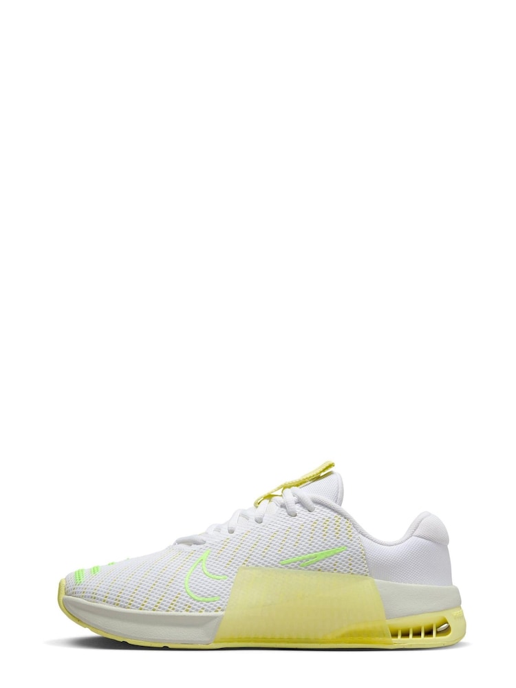 Nike White/Lime Metcon 9 Trainers - Image 2 of 11