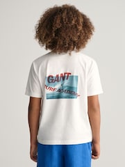 GANT Off White Boys Resort 100% Cotton T-Shirt - Image 2 of 5