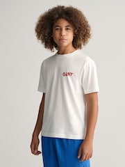 GANT Off White Boys Resort 100% Cotton T-Shirt - Image 3 of 5
