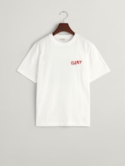 GANT Off White Boys Resort 100% Cotton T-Shirt - Image 5 of 5