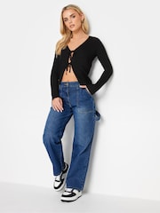 PixieGirl Petite Black Tie Front Cardigan - Image 3 of 4