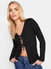 PixieGirl Petite Black Tie Front Cardigan - Image 4 of 4