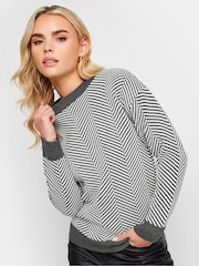 PixieGirl Petite Grey Herringbone Jumper - Image 1 of 4