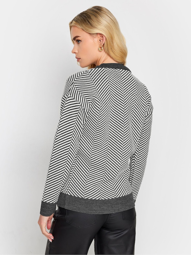 PixieGirl Petite Grey Herringbone Jumper - Image 2 of 4