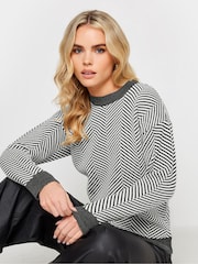 PixieGirl Petite Grey Herringbone Jumper - Image 4 of 4