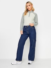 PixieGirl Petite Cream Quarter Zip Ribbed Knit Jumper - Image 2 of 4