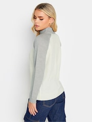 PixieGirl Petite Cream Quarter Zip Ribbed Knit Jumper - Image 3 of 4