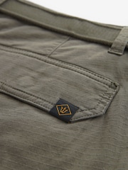 Khaki Green Belted Cargo Shorts - Image 9 of 10