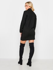 PixieGirl Petite Black Cable Knitted Jumper Dress - Image 2 of 5