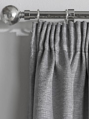 Enhanced Living Grey Matrix Ready Made Blackout Pencil Pleat Curtains - Image 2 of 4