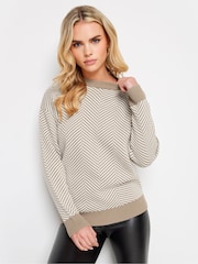 PixieGirl Petite Brown Herringbone Jumper - Image 1 of 4