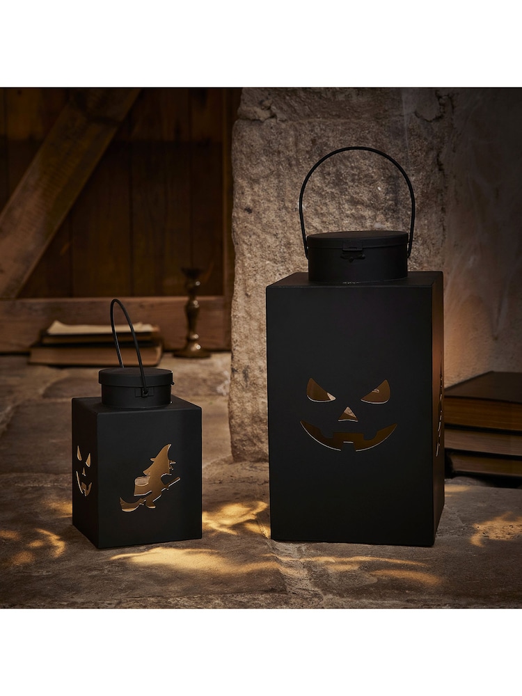 Lights4fun Black Mercury Light Up Outdoor Pumpkin Lanterns - Image 2 of 4