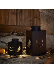 Lights4fun Black Mercury Light Up Outdoor Pumpkin Lanterns - Image 3 of 4