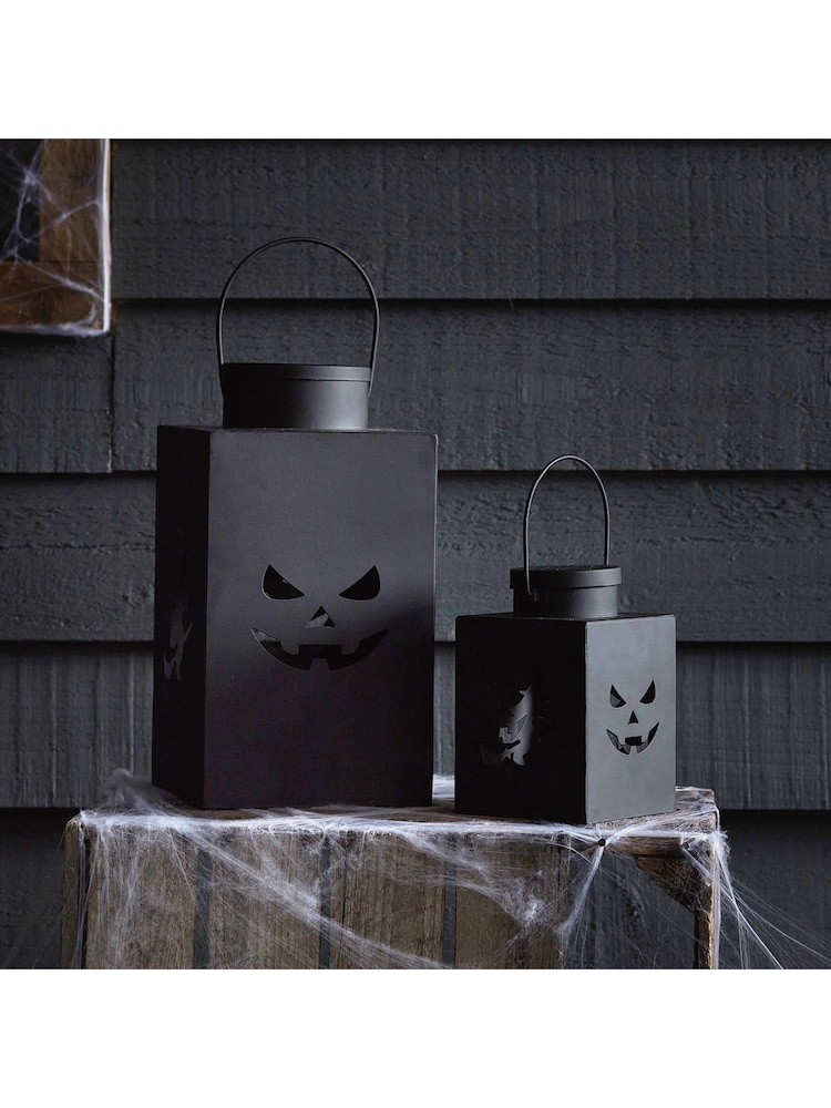 Lights4fun Black Mercury Light Up Outdoor Pumpkin Lanterns - Image 4 of 4