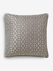 Silver Woven Geometric 59 x 59cm Cushion - Image 1 of 1