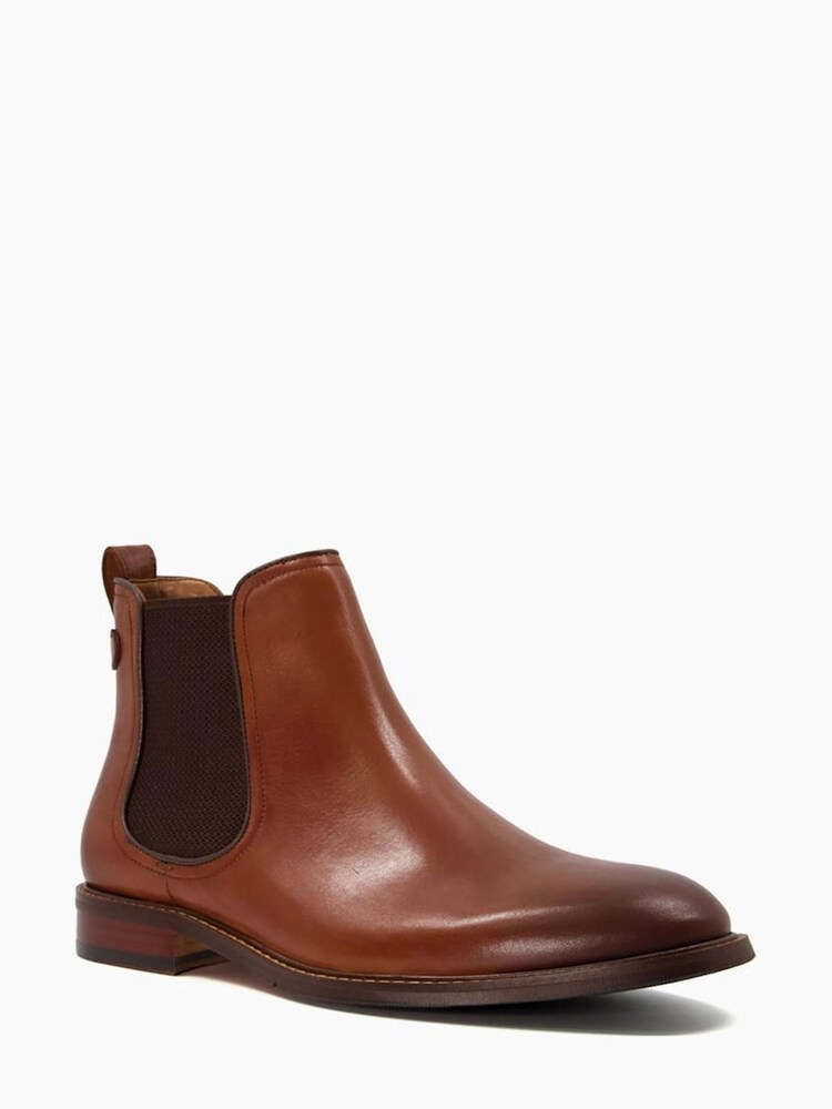 Dune London Tan Brown Leather Character Chelsea Boots - Image 1 of 5