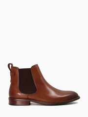 Dune London Tan Brown Leather Character Chelsea Boots - Image 3 of 5