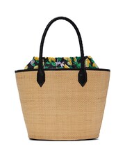 Victoria's Secret Lemon Black Straw Tote Bag - Image 2 of 3