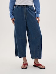 Hush Blue Jill Chambray Barrel Trousers - Image 1 of 5
