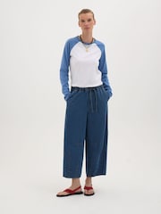 Hush Blue Jill Chambray Barrel Trousers - Image 2 of 5