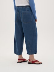 Hush Blue Jill Chambray Barrel Trousers - Image 3 of 5