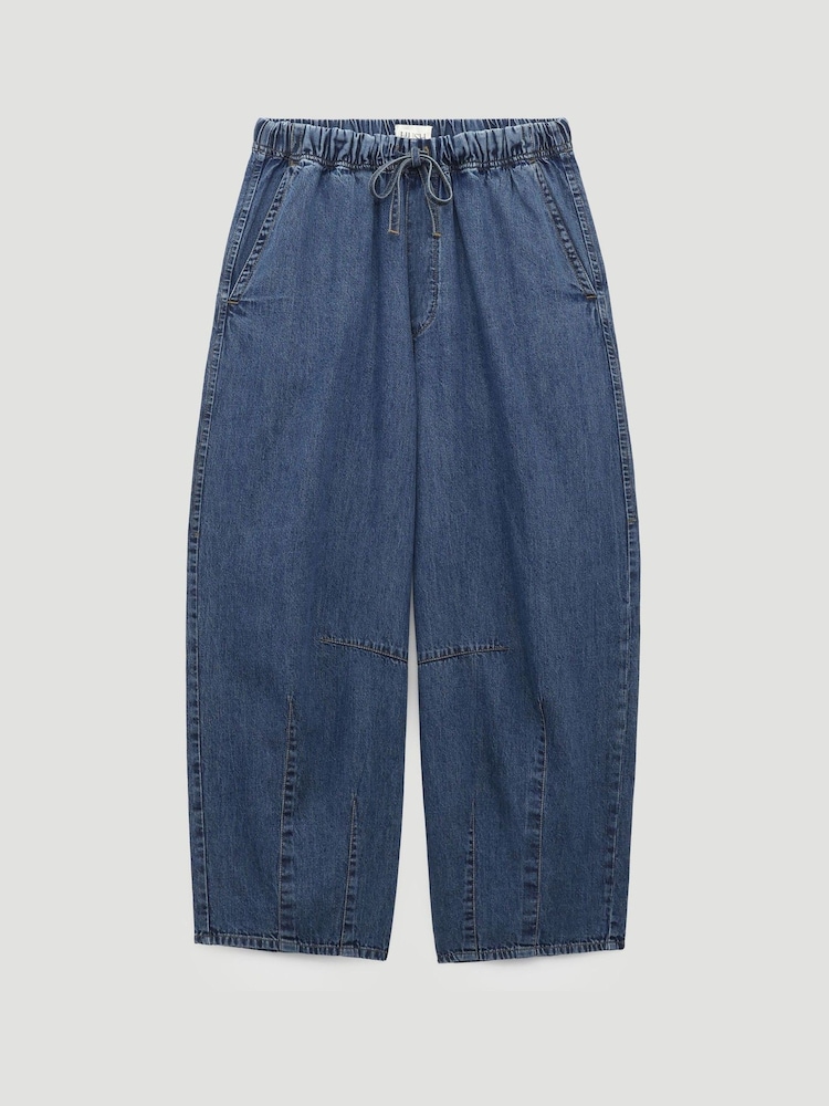 Hush Blue Jill Chambray Barrel Trousers - Image 5 of 5 Hush Blue Jill Chambray Barrel Trousers - Image 5 of 5