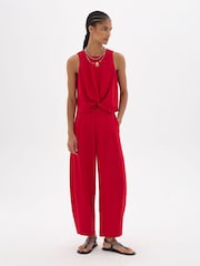 Hush Red Maggie Twist Front Linen Top - Image 2 of 6