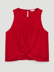 Hush Red Maggie Twist Front Linen Top - Image 6 of 6