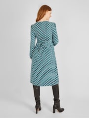 JoJo Maman Bébé Navy Geo Maternity & Nursing Wrap Dress - Image 3 of 4