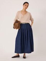 Hush Natural Constance Cashmere V-Neck Jumper - Image 2 of 5