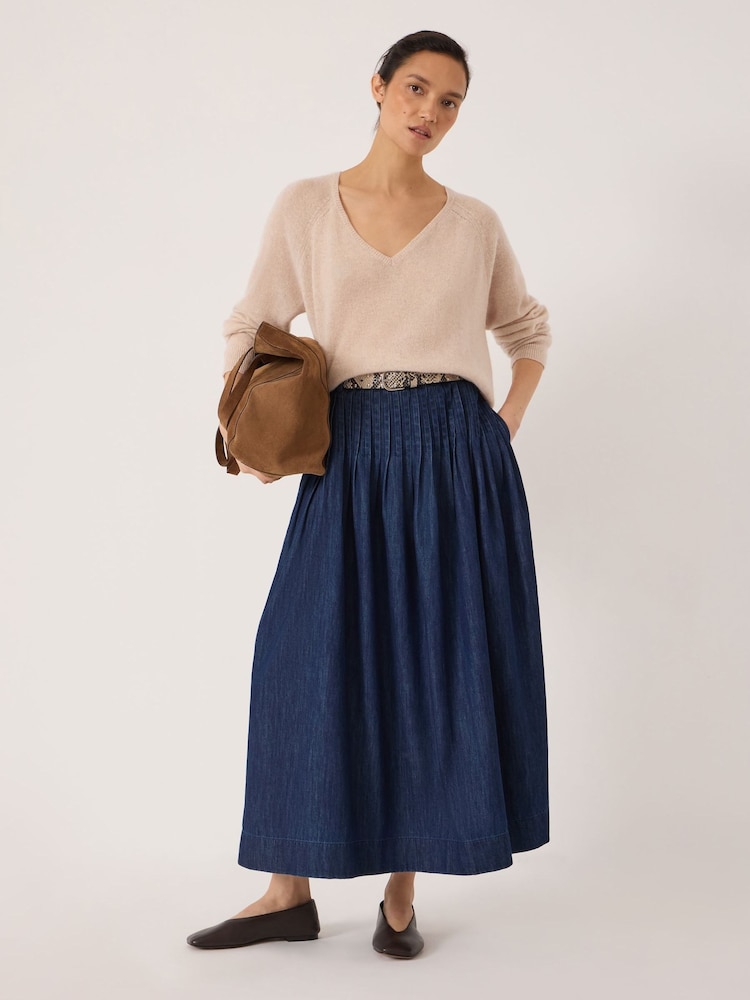Hush Natural Constance Cashmere V-Neck Jumper - Image 2 of 5 Hush Natural Constance Cashmere V-Neck Jumper - Image 2 of 5