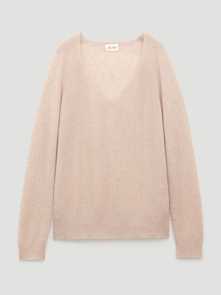 Hush Natural Constance Cashmere V-Neck Jumper - Image 5 of 5 Hush Natural Constance Cashmere V-Neck Jumper - Image 5 of 5