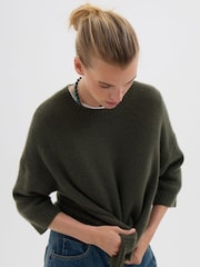 Hush Green Cherrie Chunky Cashmere T-Shirt - Image 5 of 6