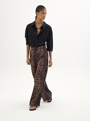 Hush Animal Petunia Linen Blend Leopard Print Trousers - Image 2 of 6