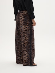 Hush Animal Petunia Linen Blend Leopard Print Trousers - Image 3 of 6