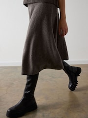 Whistles Nude Wool Knitted Midi Skirt - Image 3 of 4