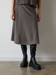 Whistles Nude Wool Knitted Midi Skirt - Image 4 of 4