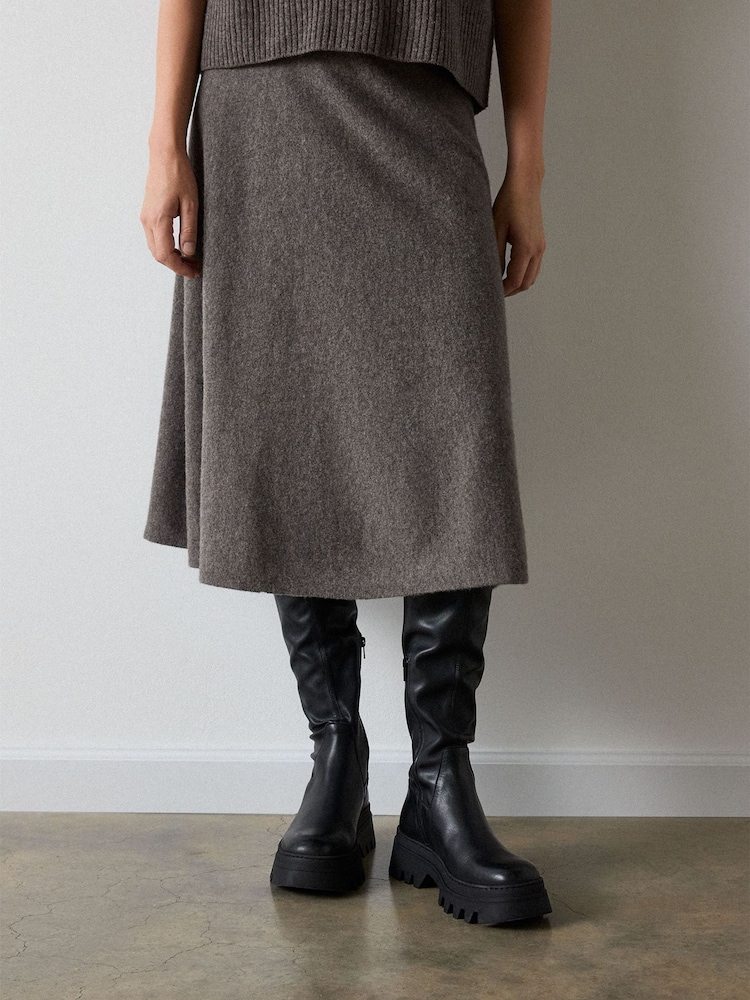 Whistles Nude Wool Knitted Midi Skirt - Image 4 of 4