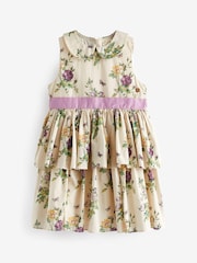 Laura Ashley Cream Tiered Sleeveless Prom Dress - Image 13 of 13