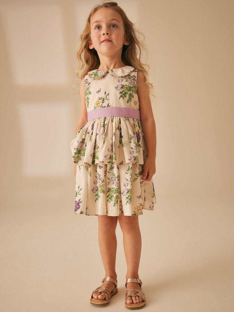 Laura Ashley Cream Tiered Sleeveless Prom Dress - Image 2 of 13