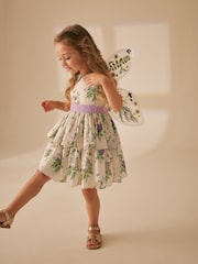 Laura Ashley Cream Tiered Sleeveless Prom Dress - Image 5 of 13