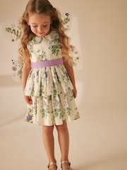 Laura Ashley Cream Tiered Sleeveless Prom Dress - Image 6 of 13