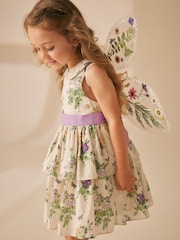 Laura Ashley Cream Tiered Sleeveless Prom Dress - Image 8 of 13
