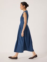 Hush Blue Priya Denim Pleat Release Dress - Image 2 of 6